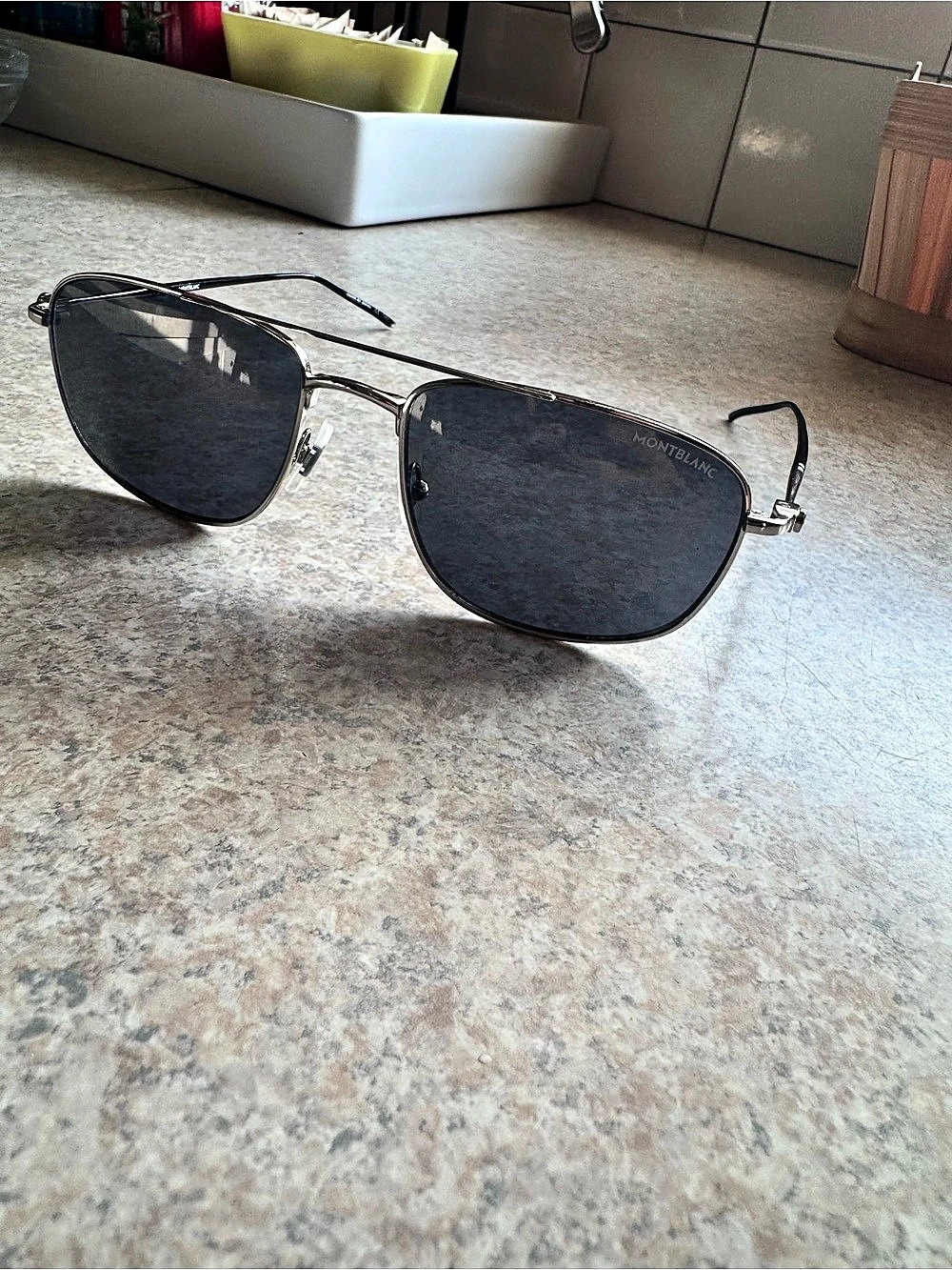 Montblanc MB0278S Aviator Sunglasses Black & Silver